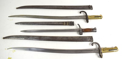 Lot 83 - A French model 1892 modified bayonet together...