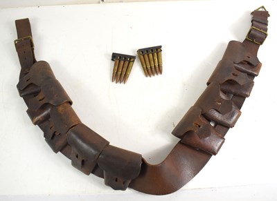 Lot 84 - A First World War 90 round leather bandolier...