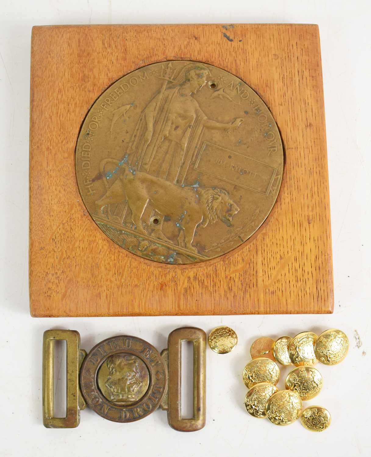 Lot 52 - A Victorian British Army brass belt buckle...