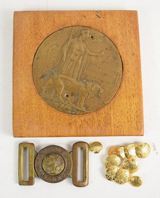Lot 52 - A Victorian British Army brass belt buckle...