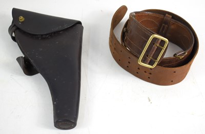 Lot 55 - WWI Webley leather holster by A. Davis & Co....