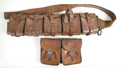 Lot 120 - A WWI era Swedish M10 five pouch leather...