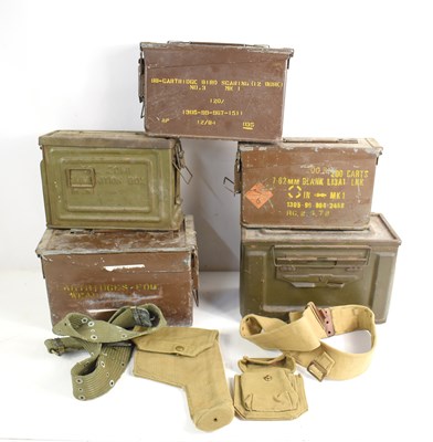 Lot 34 - A group of five US and British ammo boxes...