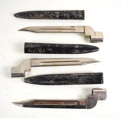 Lot 25 - Three British No9 MKI knife bayonets with...