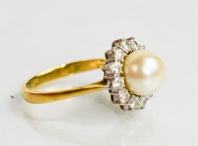 Lot 1 - An 18ct gold, pearl, diamond and platinum ring,...