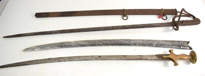 Lot 97 - A 19th century Indian Tulwar sword of curved...