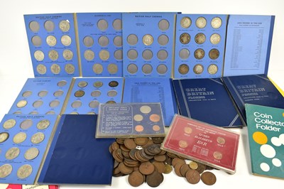 Lot 199 - A collection of coins to include copper...