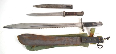 Lot 26 - A WWII Martindale machete with sheath,...