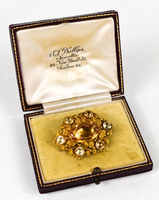 Lot 30 - A fine gold filigree, citrine and quartz set...