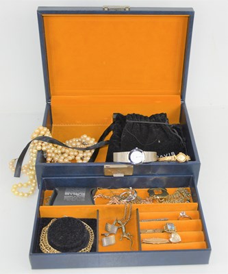 Lot 240 - A jewellery box containing jewellery to...