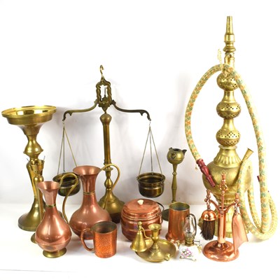Lot 540 - A quantity of brass and copperware to include...
