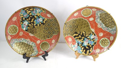 Lot 376 - A pair of 19th century Japanese enamelled and...