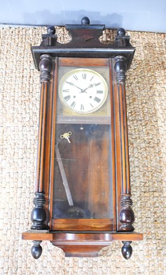Lot 218 - A Vienna walnut cased wall clock, Goldberg and...