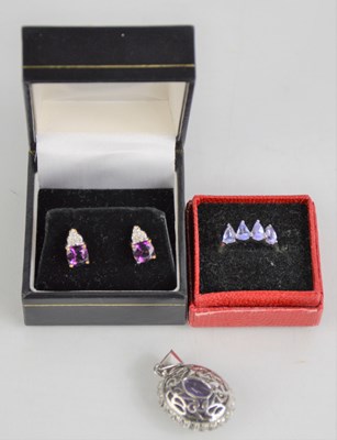 Lot 238 - A pair of 9ct gold and multicoloured topaz...