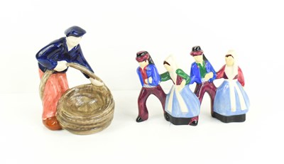 Lot 289 - Henriot Quimper pottery figurines; a group of...