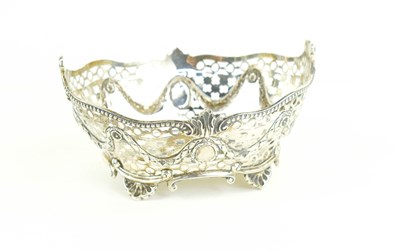 Lot 278 - A silver oval dish, with pierced and embossed...