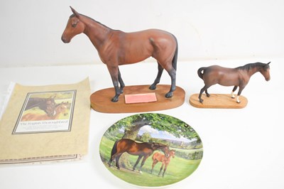 Lot 381 - Two Beswick horses, both on stands and the...