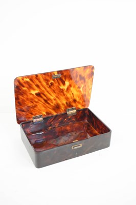 Lot 263 - A silver and tortoiseshell box, with silver...