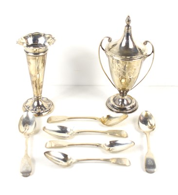 Lot 279 - A group of silverware to include six Georgian...