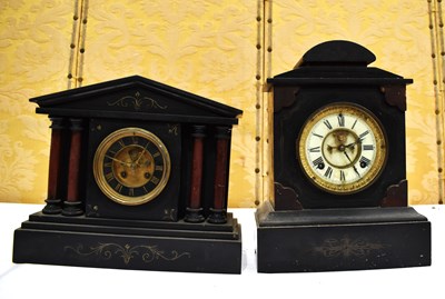 Lot 256 - A pair of late 19th/early 20th century slate...