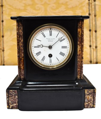 Lot 220 - A late 19th century French slate and marble...