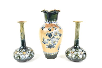 Lot 318 - A Doulton Slaters Patent vase of baluster form...