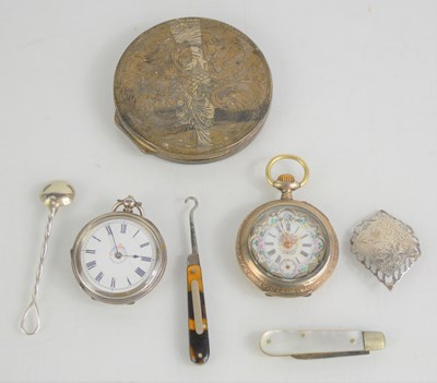 Lot 254 - Two silver ladies pocket watches together with...