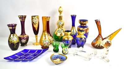 Lot 294 - A quantity of bohemian glass, gilded and...