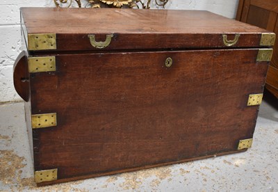 Lot 579 - A 19th century mahogany campaign chest clad in...