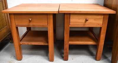 Lot 551 - A pair of Heals bedside tables with single...