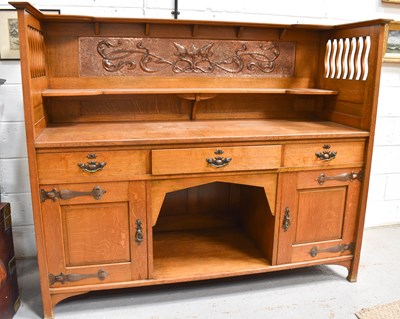 Lot 582 - An Arts & Crafts period Shapland & Petter oak...