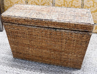 Lot 569 - A 20th century wicker hall basket with twin...