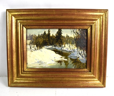 Lot 512 - V. Skok (Russian, c. 1960): Winter, oil on...