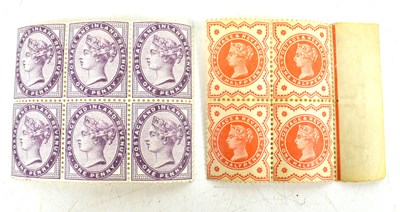 Lot 402 - A block of six Queen Victoria Penny Lilac...