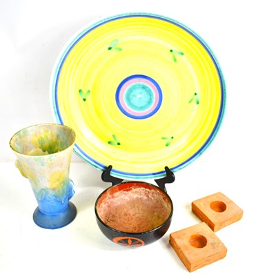 Lot 298 - A group of pottery to include a Caleca Italy...