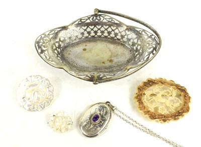 Lot 270 - A silver & amethyst pendant and chain, two...