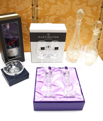 Lot 300 - A group of glassware to include two cut glass...