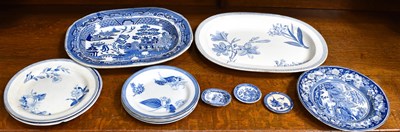 Lot 330 - A selection of Victorian blue and white...