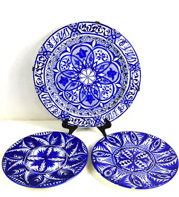 Lot 303 - An early 20th century blue and white faience...