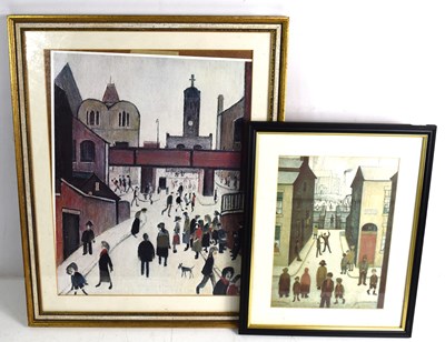 Lot 476 - Two L.S Lowry framed and glazed prints, Street...