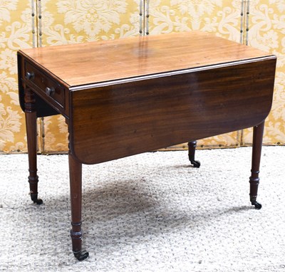 Lot 571 - A Regency mahogany Pembroke table, the drawer...