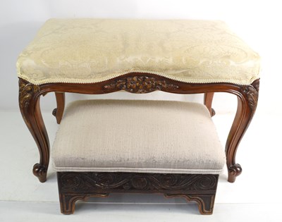 Lot 563 - A 19th century French carved mahogany stool,...