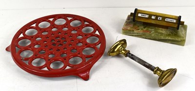 Lot 348 - A vintage brass perpetual desk calendar raised...