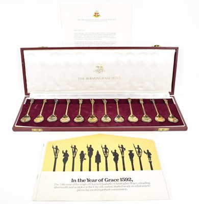 Lot 277 - A cased set of 12 silver gilt "Tichborne...