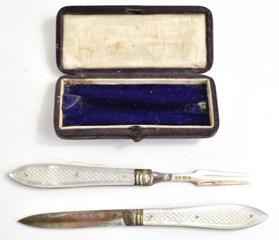Lot 275 - A Victorian silver folding fruit knife and...
