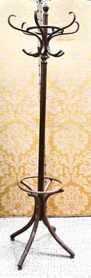 Lot 560 - A vintage bentwood hall stand, with six scroll...