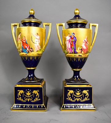 Lot 95 - A pair of 19th century Vienna porcelain two...