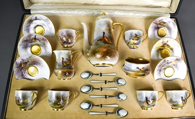 Lot 27 - A Royal Worcester coffee service by James...