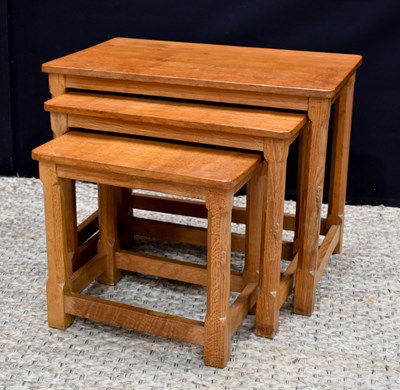 Lot 489 - A Robert ‘Mouseman’ Thompson nest of three...