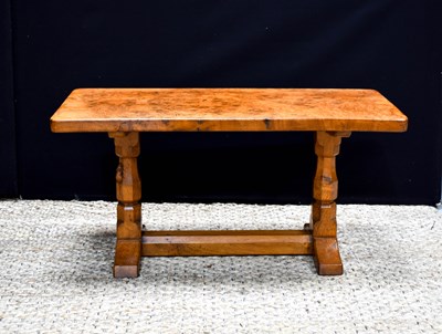 Lot 491 - A Robert Thompson the Mouseman burr oak coffee...